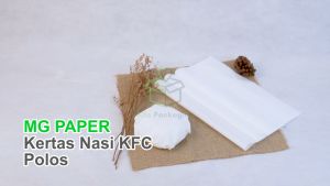 [1 PACK] Kertas Nasi KFC 25x27 Putih Polos Isi 100 Pcs Laminasi Anti Lengket Kertas Burger Kebab Pembungkus Nasi MG Paper