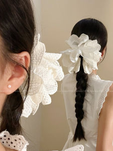 PINK EMPRESS | Lace Flower Hair Clip White