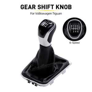 For VW Tiguan 2017 2018 2019 2020 2021 2022 2023 Manual 5 6 Speed Gear Stick Shift Knob+Black Line Leather Boot Cover 5NB711113F