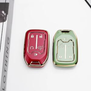 New Gold Tpu Car Key Fob Cover Case for GMC Terrain Yukon Acadia Canyon Accessories for Chevrolet Suburban Tahoe 2017 2018 2019