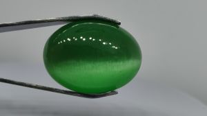 Natural Green Brazil Chrysoberyl Cats Eye 57.30 Cts. Cabochon Loose Gemstone