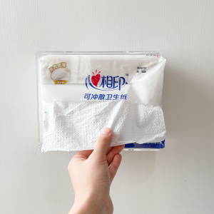 กล่องเก็บกระดาษชำระติดผนังแบบไม่ต้องเจาะ ARCO กล่องใสสีโปร่ง สไตล์เรียบง่าย กล่องกระดาษชำระขนาดใหญ่สำหรับห้องน้ำ