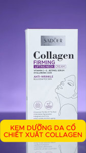 Kem Dưỡng Da Vùng Cổ SADOER Chiết Xuất Collagen Có Con Lăn Massage Silicone Tuýp 110ml – Giảm Nếp Nhăn Vùng Cổ Nâng Cơ Săn Chắc Dưỡng Sáng Da