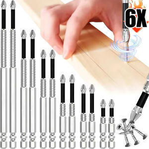 6Pcs K5 High Hardness Cross Screwdriver Bits / Powerful Magnetic Electric Drill Tips / Sturdy Alloy Steel Driver Heads / Practical Handheld Electric Screwdriver Maintenance Tools