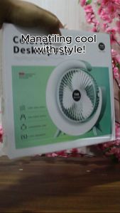 Colorful Desk Fan With RGB Light Cooling Fan USB Rechargeable Multi-functional Night Light Mini Fan