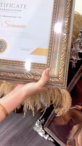 Khung ảnh cao cấp để bàn & treo tường | khung bằng khen ảnh kỷ niệm decor trang trí R6.0CMxD3.0CM Màu Kem ND6030K