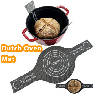 Perforated Silicone Bread Sling for Dutch Oven with Long Handle Nonstick & Reusable Bread Baking Mat for Sourdough Transfer