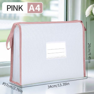HUAJIE EVA Zippered Subject File Bag Transparent A4 School Work & Exam Storage Bag Thickened Student Tote for Papers Homework