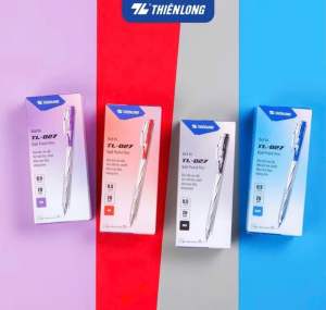 Combo 6/10/20 Bút bi Thiên Long TL-027 mực xanh/đỏ/đen ngòi 0.5mm nét viết đều dành cho học sinh văn phòng