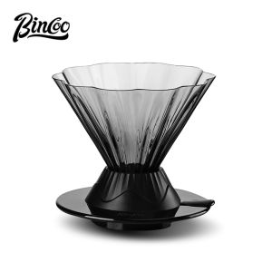 Bộ phin pha cà phê rót cốc Kính lọc bincoo dụng cụ nhỏ giọt thông minh bằng thủy tinh hình cánh sọc dọc V02 dụng cụ pha cà phê rót cốc phin cà phê