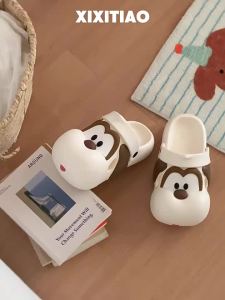 XIXITIAO | Giày Đế Dày Chống Trơn Trượt Hỗ Trợ Cung Chân Có Lỗ Mắt To Dễ Thương Cho Mùa Hè