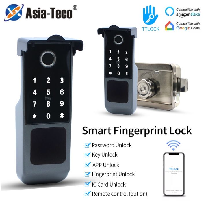 TTLOCK App Fingerprint Smart Door Electronic Lock Outdoor IP65 ...