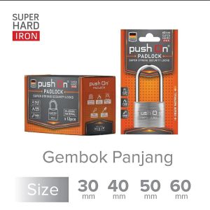 PUSH ON PADLOCK (L) 30-40-50-60mm Kunci Gembok Besi Baja Stainless