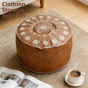 BOENIN | Luxurious 2-in-1 Leather Ottoman Storage Stool