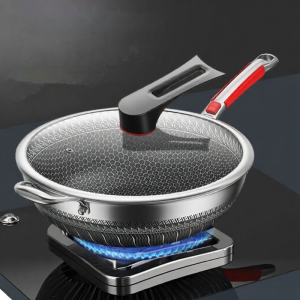 Non-Stick Coating Free Stainless Steel Pan for Gas & Induction Cooker