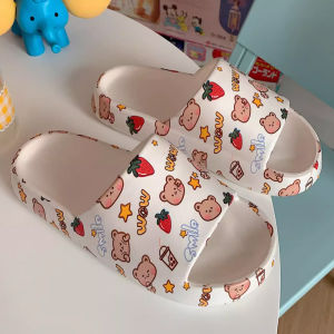 BM Melville Womens Cartoon Themed Indoor Outdoor Slip-resistant Slippers Thick Heel Home Beach Sandals Comfortable PVC Material