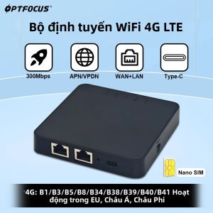 OPTFOCUS 4G LTE WiFi Router 300Mbps Không Dây Mini SIM Card Router Với WAN/LAN Ngoài Trời Modem Di Động Hotspot Cho Gia Đình