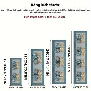 VIKAMA Long Runner Thảm Nhẹ Thảm Hành Lang Thảm Chào Mừng In Hình 2D Phòng Ngủ Phòng Khách Trang Trí Nhà Polyester Chống Phai Màu