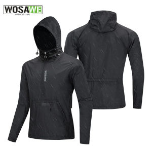 WOSAWE Mens Cycling Jacket Windbreaker Hooded Jacket Bike Wind Cutter Vest Windproof Short Winds Cycling Rainproof Jacket