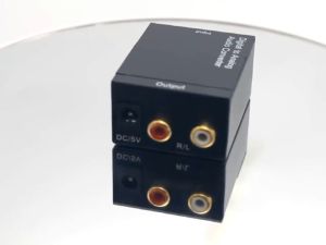 Audio Converter SD Digital Optic Coaxial RCA Toslink Signal to Analog Audio Converter Adapter with AUX 3.5mm & Power Supply for  PS3/4 DVD TV