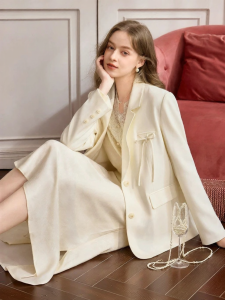 XIANGYING | Women White Suit Jacket Casual and Business Regular Fit