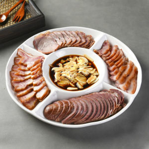 XIANGCAI | Hotel Snack Serving Divided Plate Ceramics