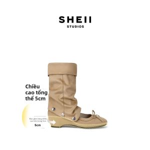 SHÉII | Giày Ankle Boot Tây Phương Có Nơ Chi Tiết Đế Nhựa 5cm Tháo Lắp Được Cho Nữ