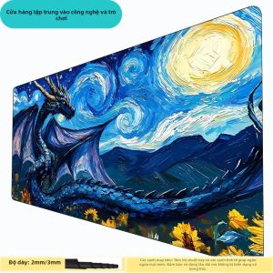 Tấm Thảm Chơi Bài Magic The Gathering Rồng Đêm Sao MTG Dày 2mm/3mm Chất Liệu Cao Su Viền May Chắc Chắn Dành Cho Chơi Game.