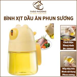Bình thuỷ tinh xịt dầu ăn dạng phun sương hình chú gấu dung tích 300ml