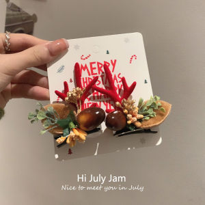 Cute Christmas Santa Claus Hair Clips Womens Autumn Winter Plush Hair Accessories Bangs Holders Fresh out New Style Edge Clips