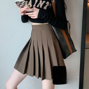 MiiOW | Váy xếp ly màu xám dài cạp cao cho nữ mùa xuân hè 2024 Váy ngắn chữ A phong cách JK mới của MiiOW