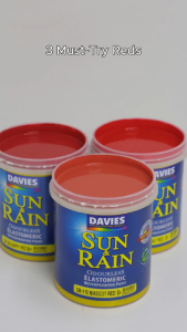 Davies Sun & Rain Elastomeric Paint 100% Acrylic 84 Colors Odorless Water Based 1L Reds & Pinks