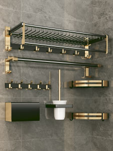 Alumimum Bathroom Rack Towel Rack Punch-Free Bathroom Wall Hanging Affordable Luxury Style Toilet Bath Towel Rack