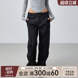 MitaoGirl Trendy Casual Workwear Pants Womens Drawstring Loose 3D Pocket Sports Pants Cuffed Sweatpants Low Waist Long Trousers for Training