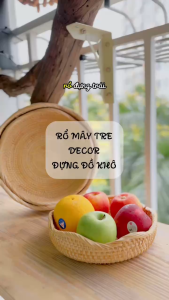Rổ Đựng Trái Cây Đồ Khô Chất Liệu Mây Tre Đan Thủ Công Giỏ Đựng Đồ Decor Nhà Ăn Phòng Khách