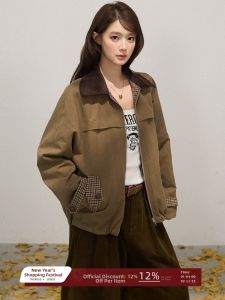 THROUS | Áo Khoác Dài Tay Có Cổ Hai Mặt cho Mùa Xuân