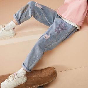 Ask Junior | New Spring and Autumn Girls Denim Pants Loose Casual Trousers