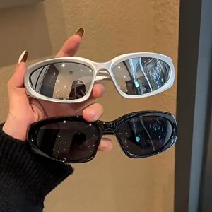 PL-H019 Kacamata Steampunk Hitam Bersepeda Cyberpunk Hip Hop Punk Gaya Retro Olahraga Wanita/Pria