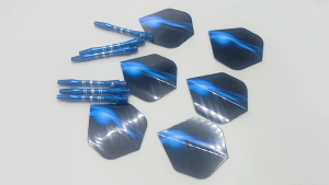 6Pcs 2BA Aluminium Dart Shafts with 6Pcs Dart Flight for Steel Tip Darts and Soft Tip Darts