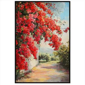 Tranh vẽ tường giàn hoa giấy phong thủy trừ tà hút tài lộc.Tranh treo tườngdán tường.CGI-1383