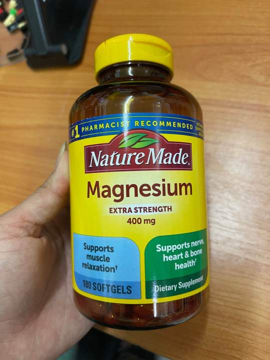 Nature made Magnesium 400 mg 180 softgels แมกนีเซียม 400 มก. จากอเมริกา ...