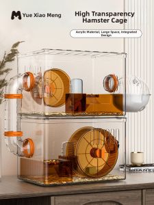YUEXIAOMENG | Colorful Play Set for Hamsters Running Wheel Tunnel Platform Water Bottle Observation Window Bath Box