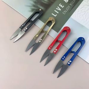 Color U-shaped yarn scissors spring yarn scissors cross-stitch U-shaped scissors three-color tailor thread scissors