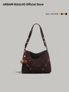 URCDN RDALVO | Vintage Suede Underarm Shoulder Bag Large Capacity
