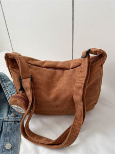 Corduroy Dumpling Shape Crossbody Bag Large Capacity Commuter Shoulder Bag for Class And Travel Versatile Womens Tote Bag