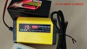Sạc Ô Tô Di Động 12V Có Màn Hình LCD Sạc Nhanh Phích Cắm EU Dành Cho Ắc Quy Axit Chì Khô Ướt AGM GEL Bộ Chuyển Đổi DC13.8V 2A