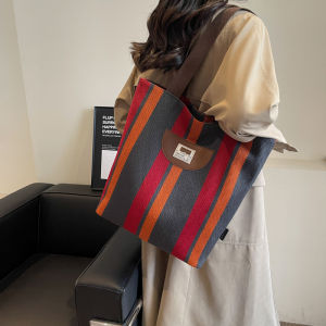 2024 New Arrival Fancy Canvas Bag Womens Handbag Niche Style Commuter Tote Large Capacity Versatile Shoulder Bag