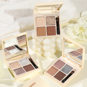 NOVO ชุดอายแชโดว์สีสันสี่สีเนื้อแมทต์ ติดทนนาน ไม่ซีดจาง ป้องกันน้ำและเหงื่อ สำหรับทุกสภาพผิว ผลิตในจีน