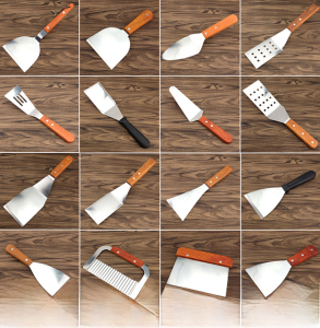 Stainless Steel Teppanyaki Cooking Shovel Western Food Pizza Shovel Knife Scallion Pancake Pressure Shovel Raw Pancake Tools Fried Ice Shovel