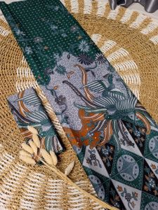 {BEST SELLER} KAIN BATIK PRINT HIJAU 01 LENGKAP KATUN PRIMA HALUS HIGH QUALITY